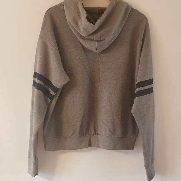 PINK Varsity Hoodie - Gray/Blue Stripes - Picture 5 of 9